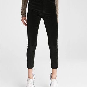 Rag & Bone High Rise Ankle Black Velvet Skinny Pants Size 27